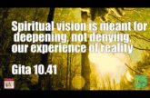 Spiritual vision is meant for deepening, not denying, our experience of reality Gita 10.41